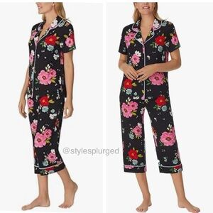 NWT Room Service 2-piece Pajama Set (Black Floral) size small